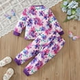 thumbnail image 6 of Ccpelsie Big/Little Kid Girl Clothes Ruffle Sleeve High Low Top and Pants Fall Winter Outfit Set(Purple,7-8 Years), 6 of 9