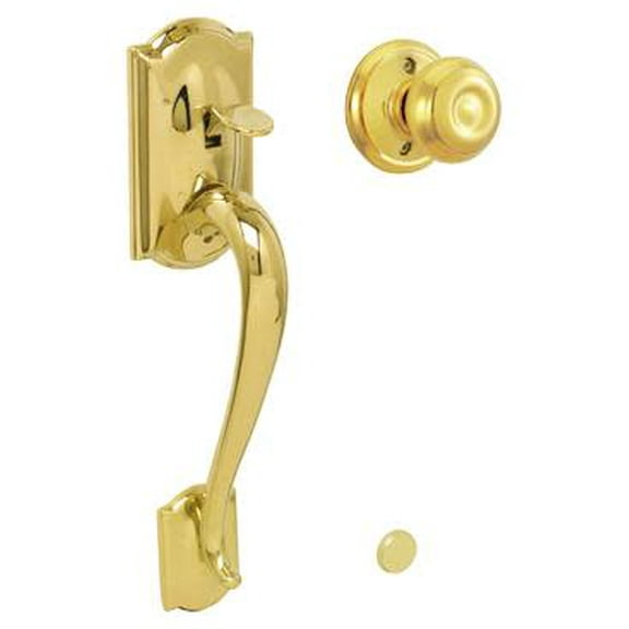 Schlage Fe285-Cam-Geo Camelot Lower Handleset Featuring The Georgian Knob For Use - Brass