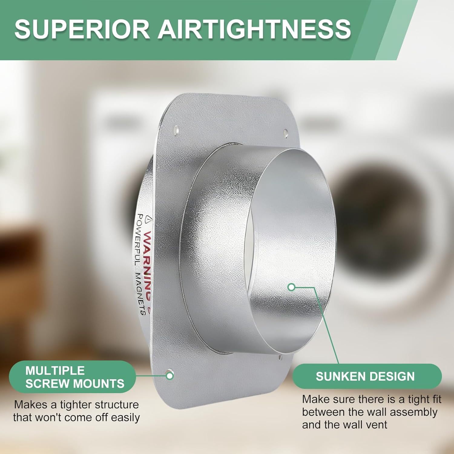 Magnetic Dryer Vent Connector Kit Airtight Seal Magnetic Dryer Vent Coupling Easy to Clean Lint Quick Connect Including a 3.3ft and 4" Duct and Two Clamps