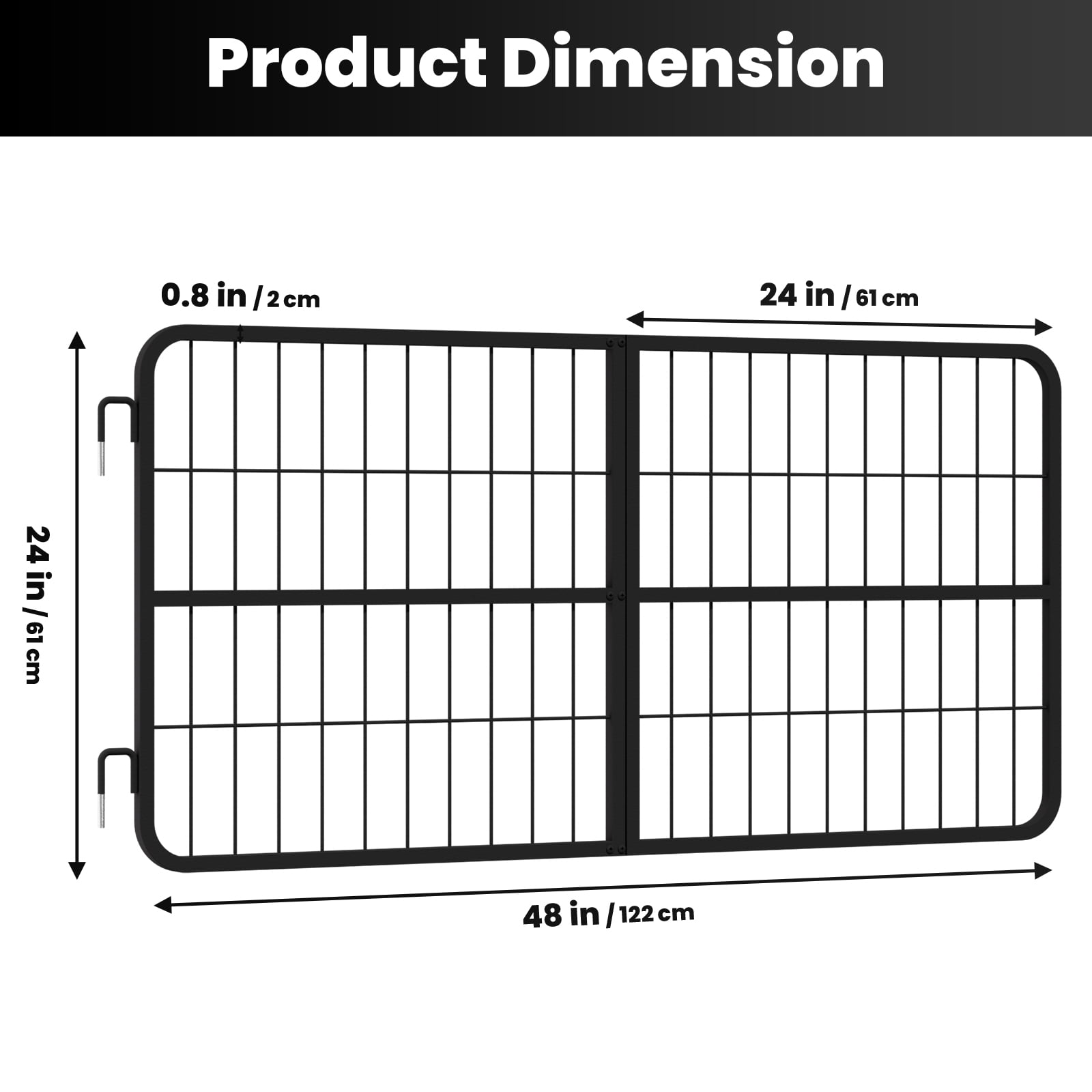 Horse Stall Barrier, Two Way Opening Capability, 48x24 Inches Format, Horse Stall Gate, Horse Stall Opening Guard, Ideal for Aisle, Horse Stable, Wash Rack