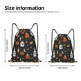 thumbnail image 4 of Drawstring Backpack - halloween spooky fun pumpkins bats Splash Proof Small Drawstring Gym Bag for Women Men, Cinch Sports String Bag Backpack for Travel Swimming Beach, 4 of 8