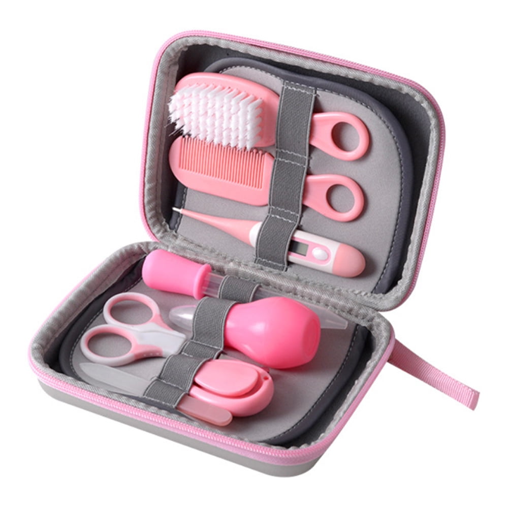 8Pcs/set Portable Baby Nail Clipper Comb Brush Set Health Care Kit Infant Grooming Care Nail