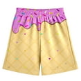 thumbnail image 4 of Ice Cream Boy Baseball Shorts Waffle Or Cone Quick Dry Preppy Shorts Kids Ice Cream Drip Track Short Pants Pink 5 Y 6 Y, 4 of 4