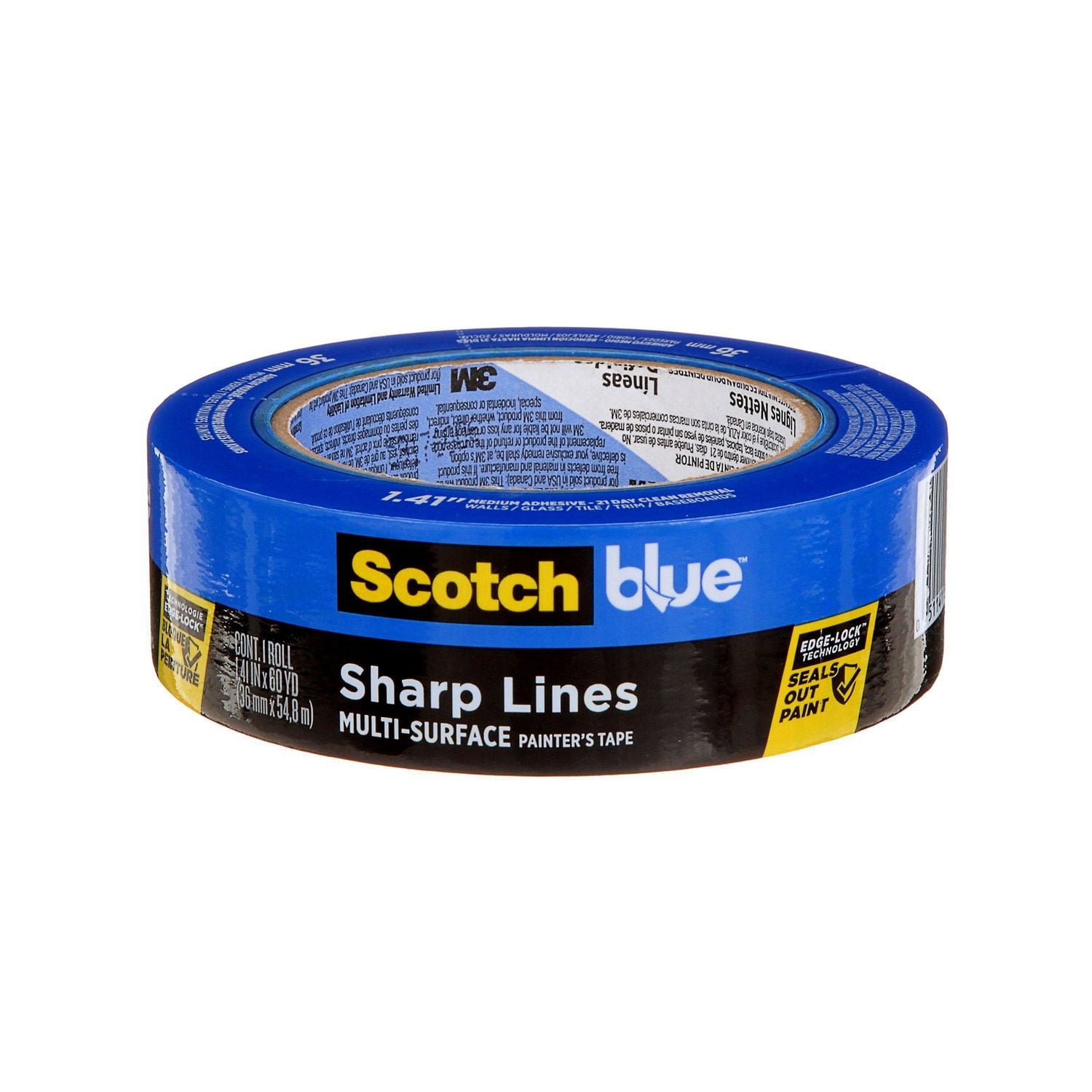 Ruban pour peintres pour surfaces multiples pour lignes de démarcation nettes ScotchBlue(MC) 36 mm x 54,8 m