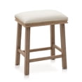 thumbnail image 2 of SUMMIT LIVING 24" Wood Bar Stool, Backless Counter Height Stool with Padded Seat for Kitchen Island, White, 2 of 8