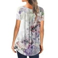 thumbnail image 4 of ZVAVZ Trendy Tops for Women 2025, Womens Tops Summer Floral Tunic Short Sleeve Henley Tshirt Hide Belly V Neck T Shirts Casual Blouses for Leggings, 4 of 7