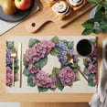 thumbnail image 2 of Placemat Set of 4 Pink Blue Wreath Placemats for Dining Table Linen Background Washable Table Mats for Kitchen and Party Decor Indoor & Outdoor Use, 2 of 8