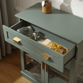 thumbnail image 6 of 31.5 Small Modern Buffet Cabinet with Glass Doors, Sideboard Cabinet With Storage,Coffee Bar Cabinet With Adjustable Shelf and a Drawer, Green, 6 of 9
