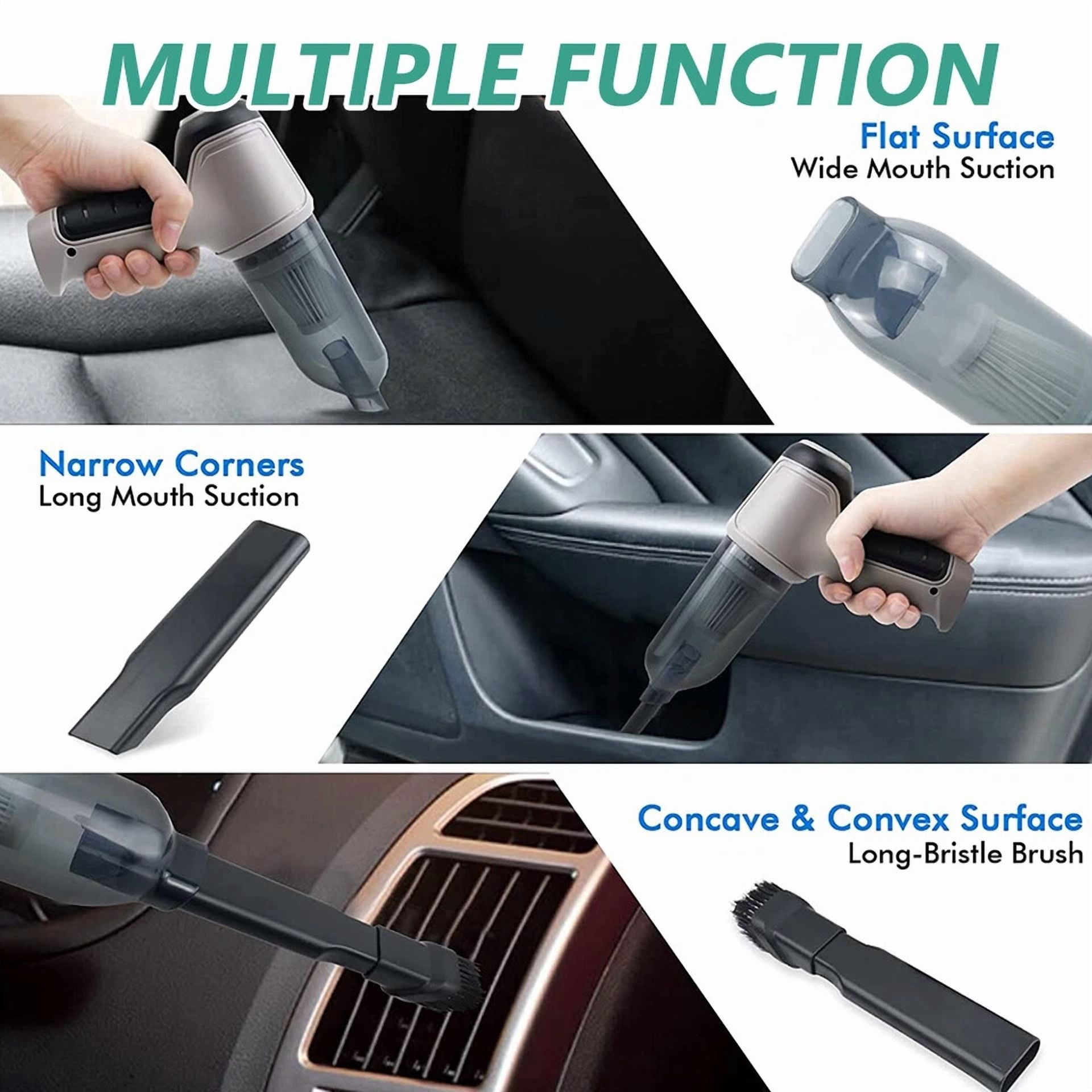 3 In 1 Wireless Car Vacuum Cleaner Air Blower Handheld Power Suction Dust Blow