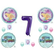 C & S PARTY SUPPLY Barbie Mermaid 7th Happy Birthday Party Balloons Decoration Supplies Ocean