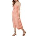 thumbnail image 3 of O'Neill Womens Juniors Bonita Gauze Strapless Jumpsuit Swim Cover-Up Pink M, 3 of 4