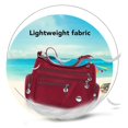 thumbnail image 3 of Woman Leisure Shoulder Bag Roomy Multiple Pockets Zipper Large Capacity Lightweight Portable Messenger Bag Red Nylon, 3 of 4
