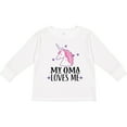 thumbnail image 3 of Inktastic My Oma Loves Me Girl Unicorn Girls Long Sleeve Toddler T-Shirt, 3 of 5