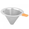 thumbnail image 3 of Filtre à café, MAGT haute qualité Double couche en acier inoxydable cafetière durable filtre goutte à goutte entonnoir à café réutilisable(Orange), 3 of 8