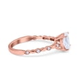 thumbnail image 2 of Rose Tone, Simulated Cubic Zirconia Size-10 Art Deco Solitaire Accent Wedding Engagement Ring 925 Sterling Silver, 2 of 7
