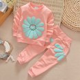thumbnail image 2 of HCNTES Toddler Girls Clothes 12 18 24 Months 2T 3T 4T 5T Fall Winter Outfits Baby Kids Girls Long Sleeve Sunflower Print Sweatshirt Tops Floral Pant Sets, 2 of 3