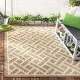 thumbnail image 2 of SAFAVIEH Courtyard Janey Geometric Indoor/Outdoor Area Rug Brown/Light Beige, 6'7" x 9'6", 2 of 10