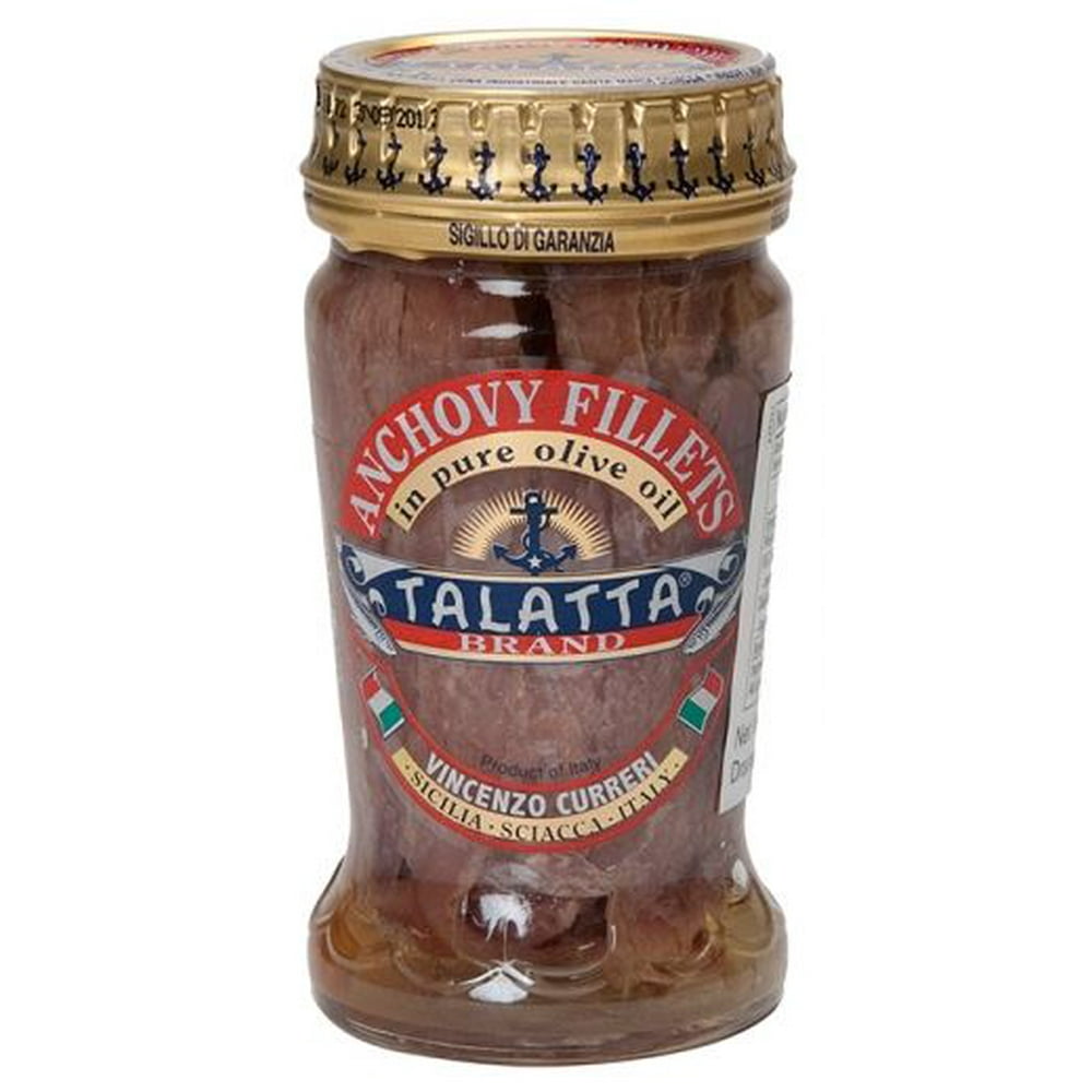 Talatta Anchovy Fillets in Pure Olive Oil, 3.3 oz Jar