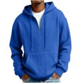 thumbnail image 3 of Men's Fall/Winter Hoodies Solid-Color Knit Hoodie with Pockets Sports Sweatshirts, 3 of 8