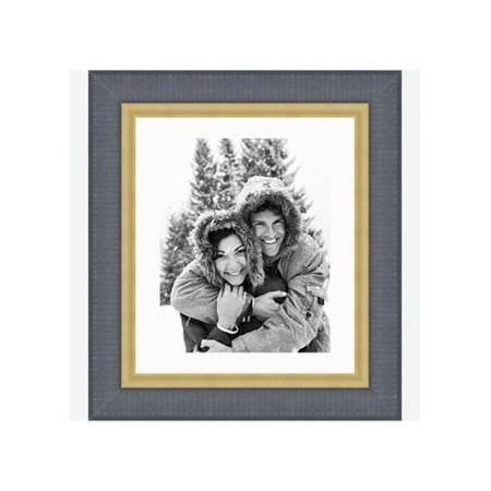 Frames By Mail 8'' x 10'' Traditional Frame in Black with Gold Lip