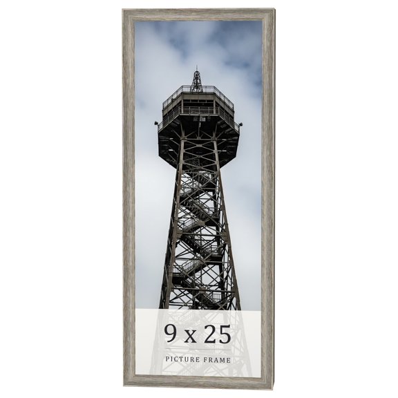 9x25 Frame Grey Solid Wood Picture Frame Width 1 Inches | Interior Frame Depth 0.5 Inches |