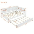thumbnail image 4 of Bellemave Full Size Daybed with Bookcase and Trundle, L-Shape Daybed with USB Ports and Shelves, Wood Full Platform Bed Frame with Storage for Living Room, Bedroom and Guest Room（White), 4 of 8