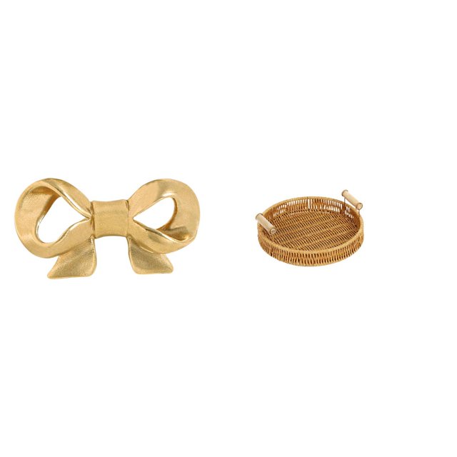Tirador de latón con forma de lazo para muebles, cajones o armarios. Ideal para cestas de almacenaje. Tejido artesanal en latón. Apto para cocina, dor
