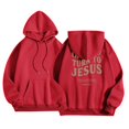 thumbnail image 3 of Women's Hoodies Sweatshirts Jesus Loves You Sweatshirt Letter Print Sweatshirt Oversized Pullover Hoodie Fall Hoodies College Clothes for Women, 3 of 5