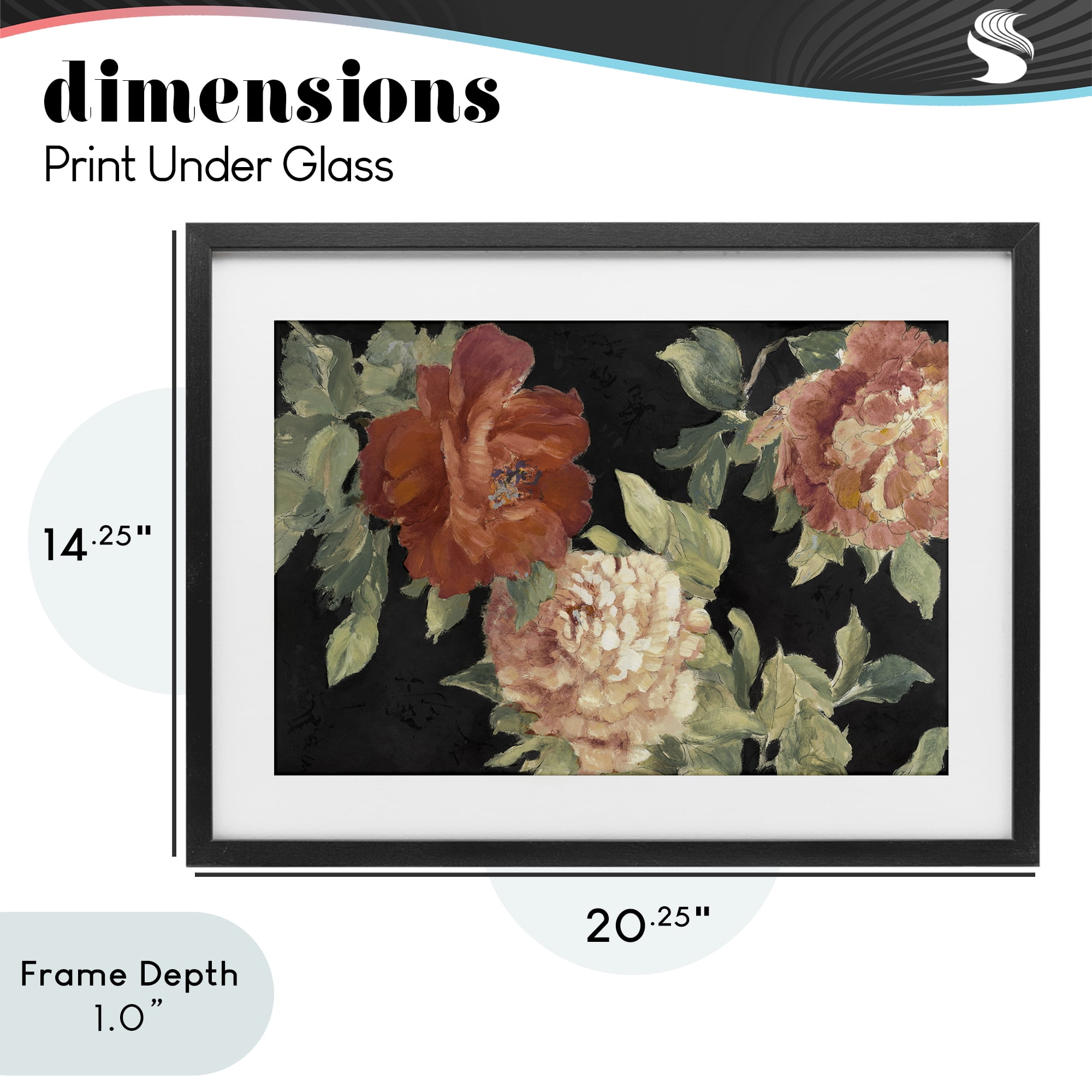 Stupell Industries Beauty of the Red Blossom Black Framed Print Under Glass, design by Lanie Loreth