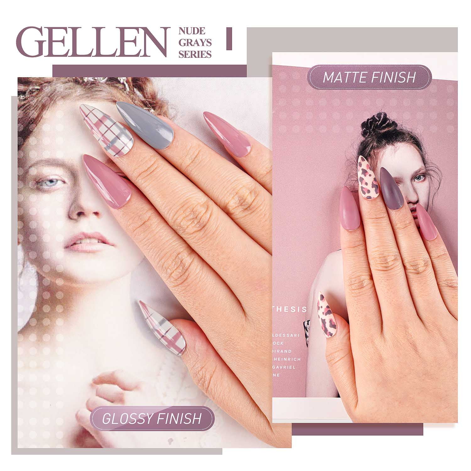 Gellen Gel Nail Polish Starter Kit with 54W UV Light, 6 Colors Classic Nudes Gel Polish with Base and Top Coat, Soak Off Gel Polish Kit with UV Nail Lamp, Gel Nail Polish Kit Gift for Women