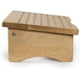 thumbnail image 4 of CONSDAN Footrest, Ergonomic Foot Rest for Under Desk at Work, Nursing Foot Stool, Natural Solid Wood Non-Slip Slanted Top Foot Stool for Office/Standing Desk (Natural Color), 4 of 8