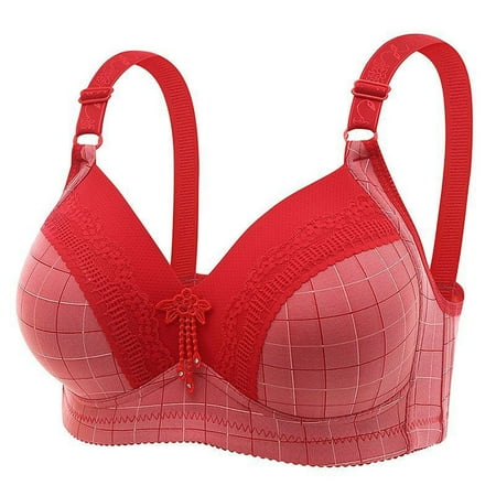 Women s Lace Trimmed Soft Lined Jacquard Pattern Wireless T-Shirt Bra with Adjustable Straps
