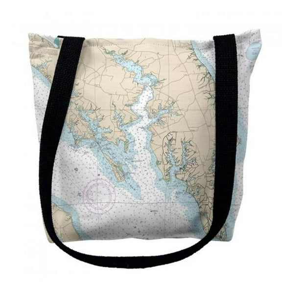 Leonardtown, MD Nautical Map Medium Tote Bag 16x16 - 16 inches x 16 inches