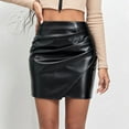 thumbnail image 6 of Ierhent Women Skirt Mini Suede Skirt for Women High Waist Skirts Black,L, 6 of 8