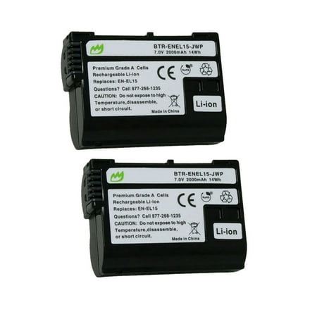 Replacement for Nikon EN-EL15c Battery (2-Pack 2000mAh)
