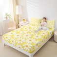 thumbnail image 4 of Homewish Vibrant Yellow Flower Twin Sheet Sets for Kid, Groovy Daisy Floral Twin Fitted Sheet, Kawaii Cartoon Theme Flat Sheet, Super Cozy Room Decor, 3-Piece, 4 of 7