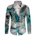 thumbnail image 1 of Camisa de mariposa para hombre 2024 Camisa de manga larga cómoda y suave para uso diario Diseño elegante con botones Transpirable, 1 of 6