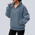 thumbnail image 4 of SUNBS Womens Sweatshirts Quarter Zip Oversized Mock Neck Pullover Half Zip Pockets Pullover Fleece Jacket Fall Clothes Cozy Clothes, 4 of 7