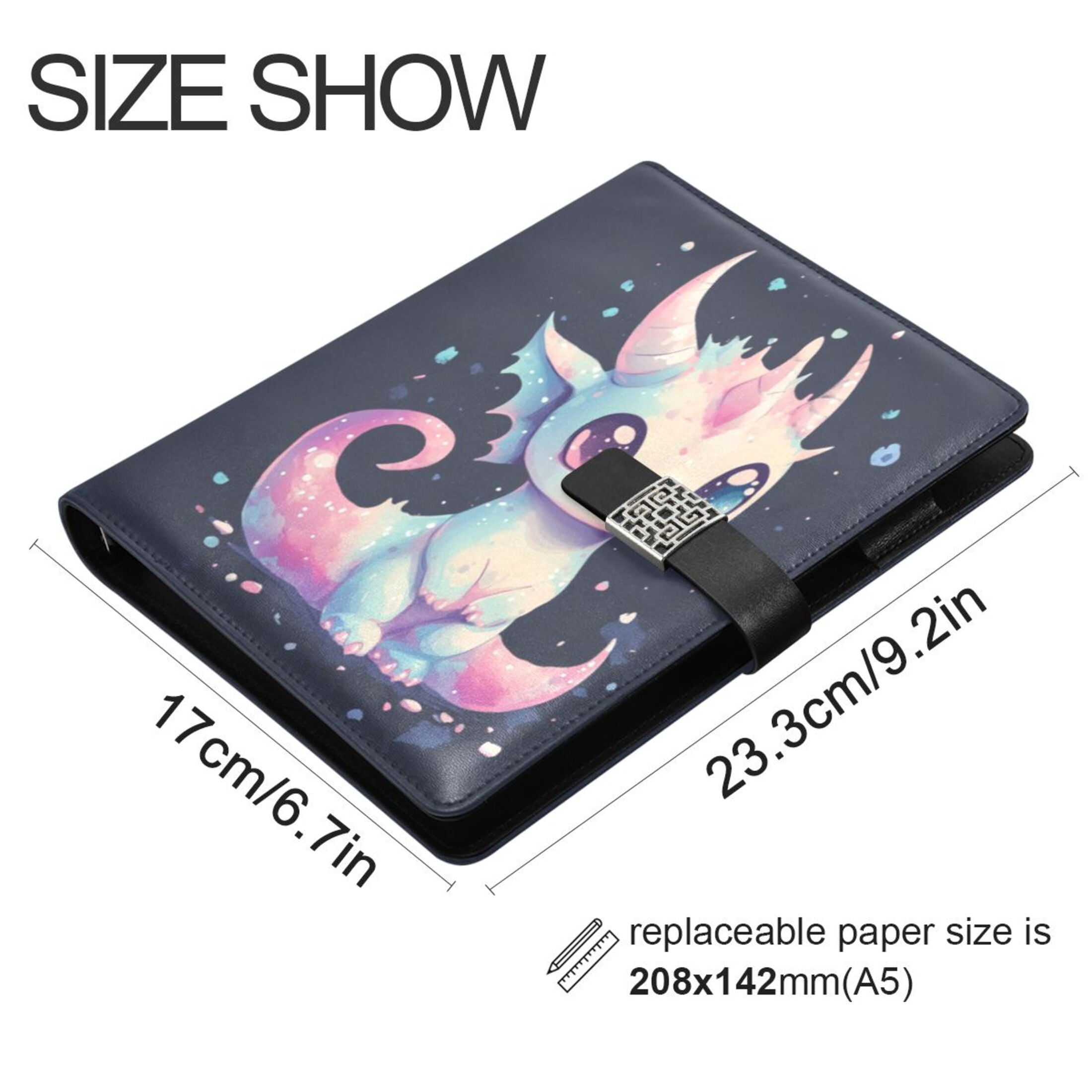 Leather Planner Leather Notebook Notebook Journal Binder Design Pen Pocket Design Convenient for Storage Adorable Dragon