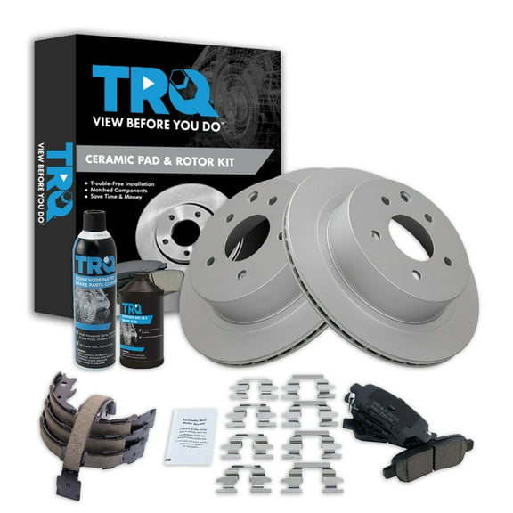 TRQ Rear Brake Pad & Rotor Kit BKA35020 Fits Select 2011-2022 Nissan LEAF , 2008-2013 Nissan Rogue , 2014-2015 Nissan Rogue Select