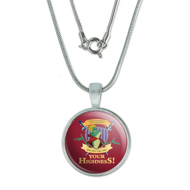 Graphicore No Friends Only Servants The Swan Princess Frog Jean Bob 0 75 Pendant With Sterling Silver Plated Chain Com - Pendant Only No Chain