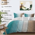 thumbnail image 3 of Green Brown Duvet Cover Set Kal King Size, Gradient Wood Grain Farmhouse Retro Striped 4 Piece Soft Microfiber Bedding Set with 1 Duvet Cover, 1 Flat Sheet, 2 Pillowcases, 3 of 9