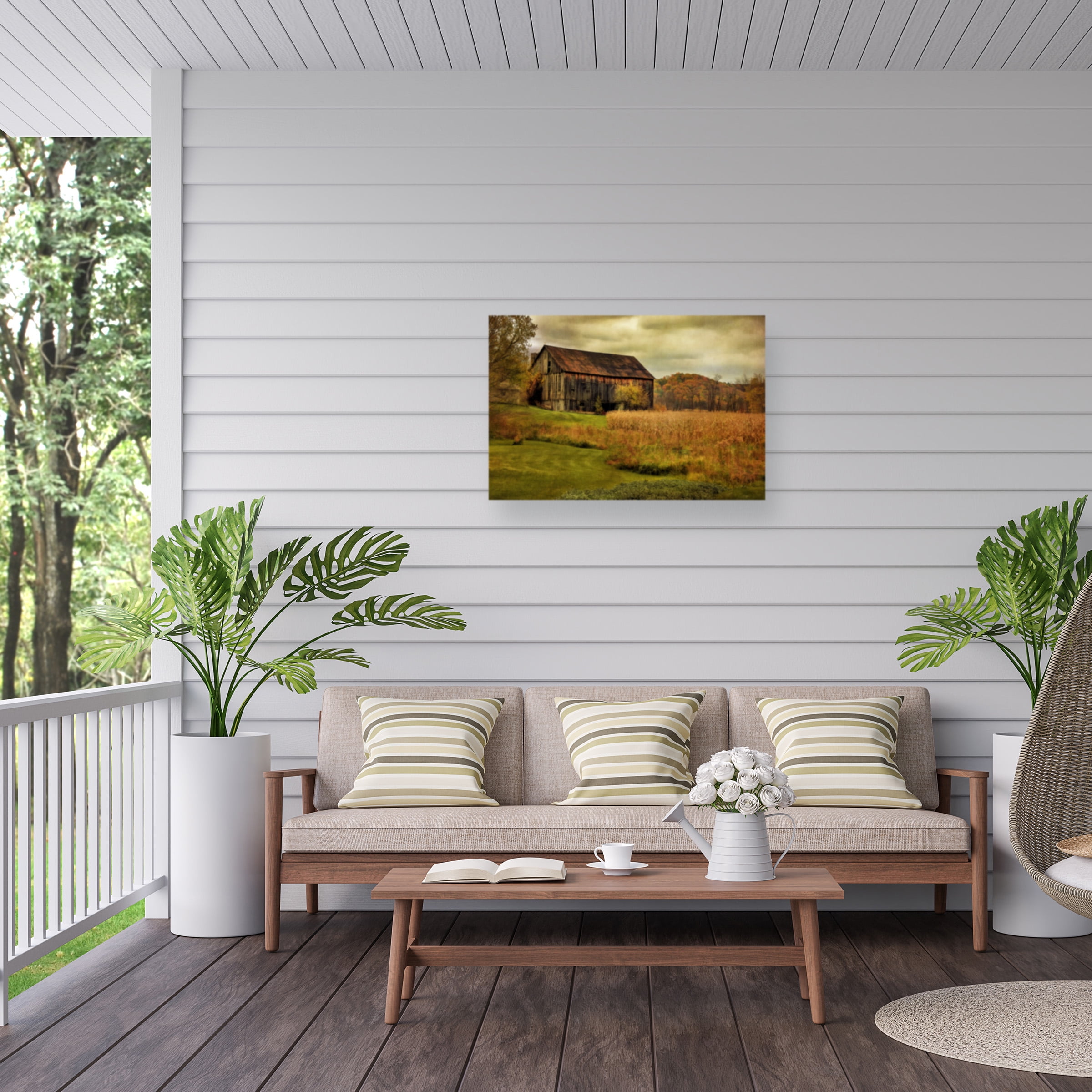 Lois Bryan 'Old Barn on Rainy Day' Outdoor Canvas 12x19