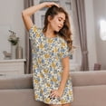 thumbnail image 3 of Fotbe Funny Chicken Pattern Women's Cotton Nightgown Sleepwear Short Sleeves Shirt Casual Print Sleepdress, 3 of 6