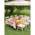 thumbnail image 3 of Outdoor Tablecloth with Umbrella Hole and Zipper, Orange Pumpkin Fall Rectangle Table Cloth 60x120 Inch Waterproof Tablecloth, Thanksgiving Eucalyptus Leaves Picnic Table Cover for Patio Camping, 3 of 7