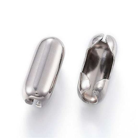 Tarnish Resistant 304 Stainless Steel Ball Chain Connectors Stainless Steel Color 18x8mm Hole: 4mm Fit for 6mm ball chain