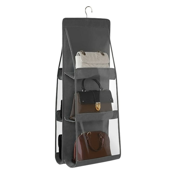 Yeacher Hanging Purse Handbag Organizer Dustproof 3 Shelf Purse Bags Storage Holder Foldable Double Non-woven