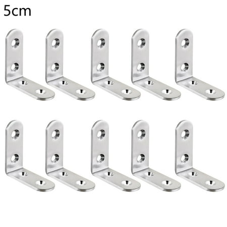 

QILIN 10Pcs Corner Bracket Rustproof L-shaped Stainless Steel Shelf Stand Corner Brace for Furniture