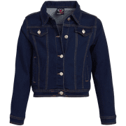 Real Love Girls' Denim Jacket - Basic Denim Soft Stretch Jean Jacket (Size: 7-16)