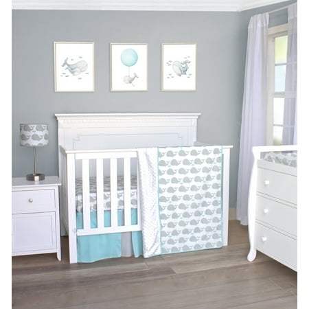 Pam Grace Creations Nautical Whale 3 Piece Crib Bedding Set